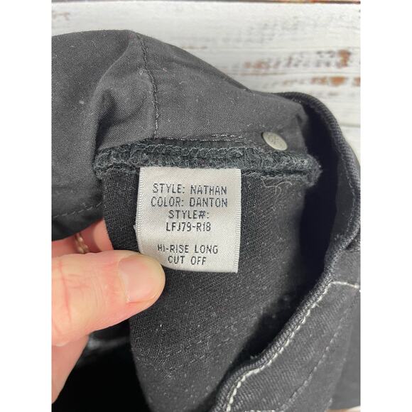 Lovers + Friends Denim Nathan High Rise Long Cut Off Shorts Black 25 Modest 8” - Picture 9 of 10